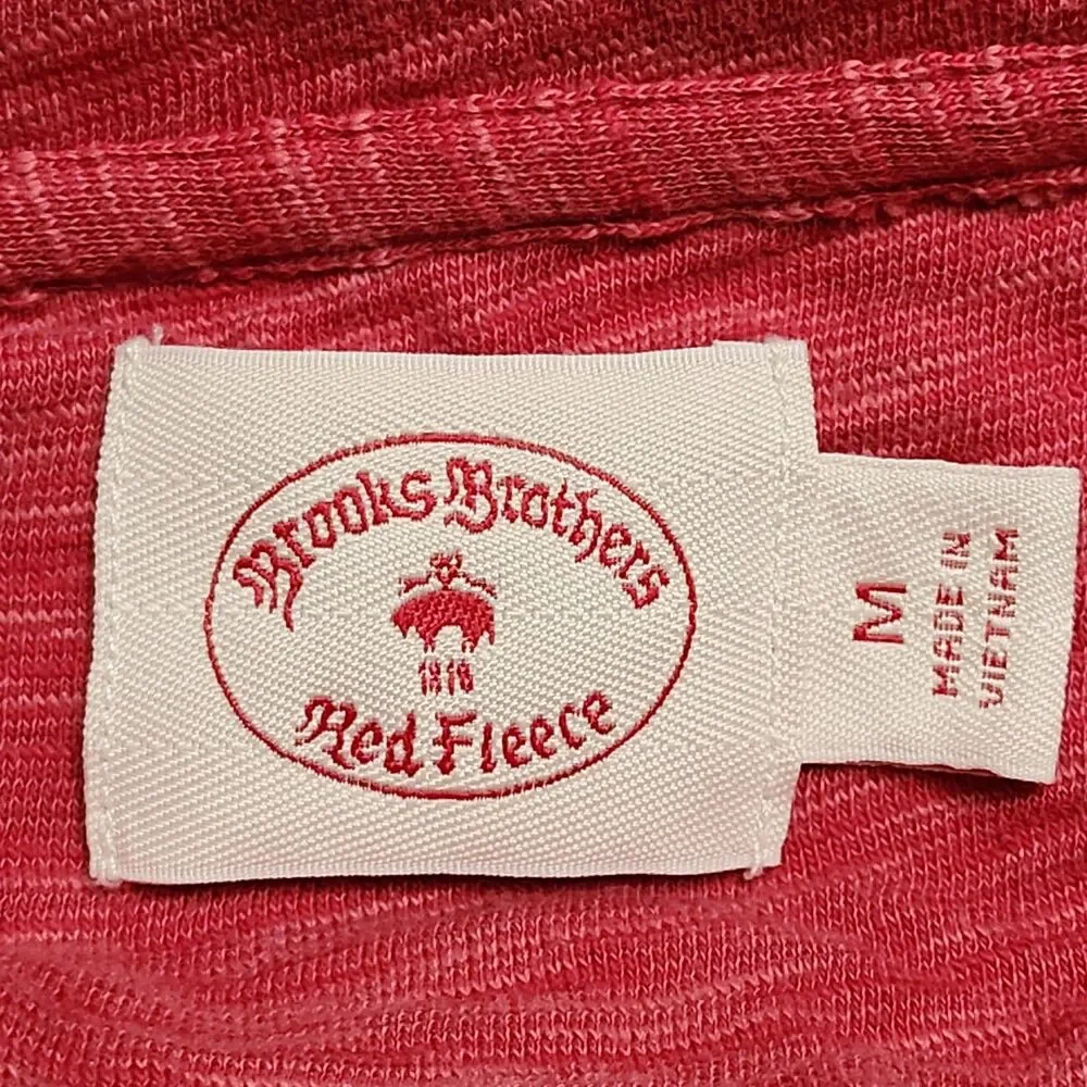 Brooks Brothers Red Fleece Polo‎ Shirt Mens Medium Pocket Piping Casual Golf Top